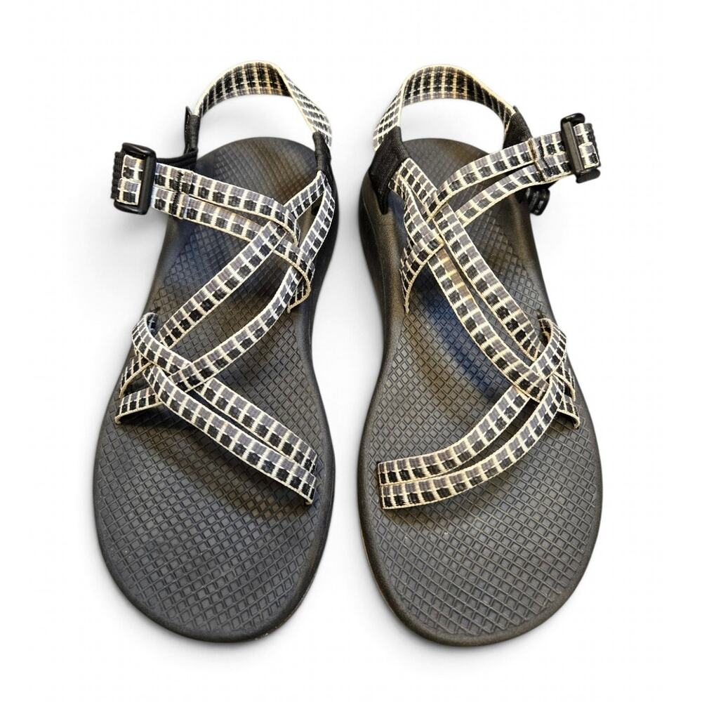 Chaco Z/Cloud Women’s Size 9 Black White Strappy Sport Hiking Sandals